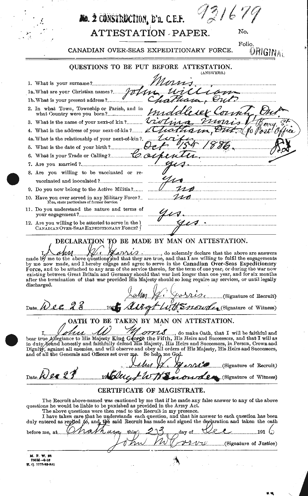 Personnel Records of the First World War - CEF 508543a