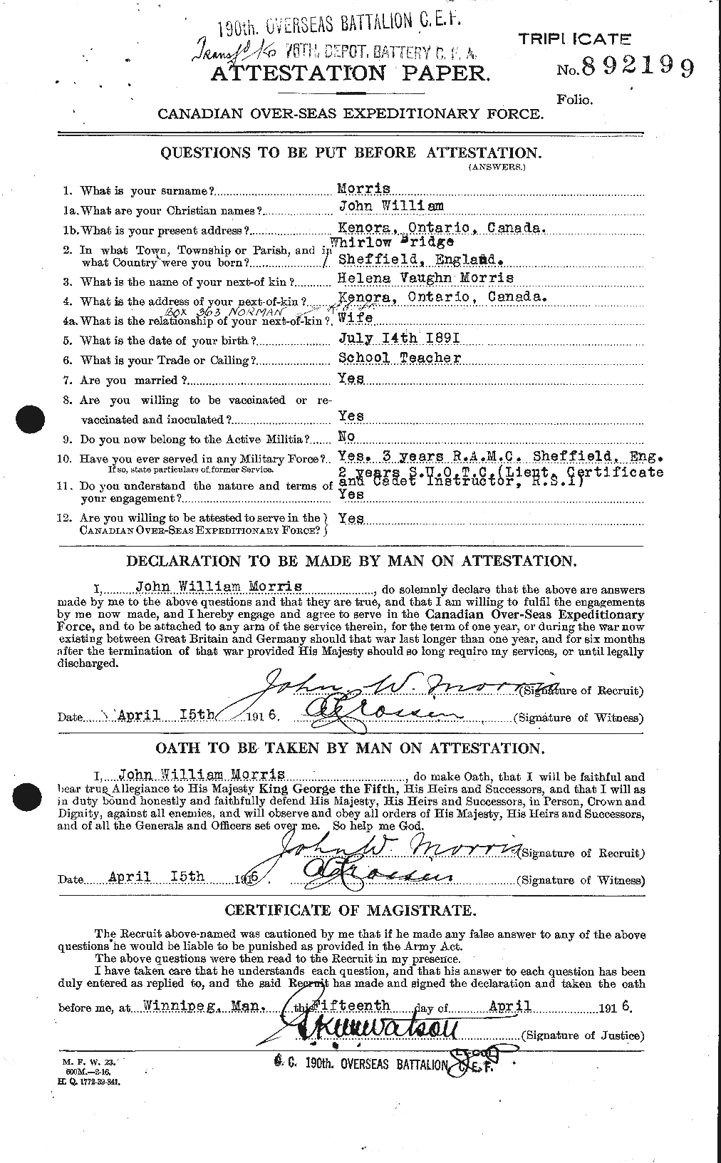 Personnel Records of the First World War - CEF 508544a