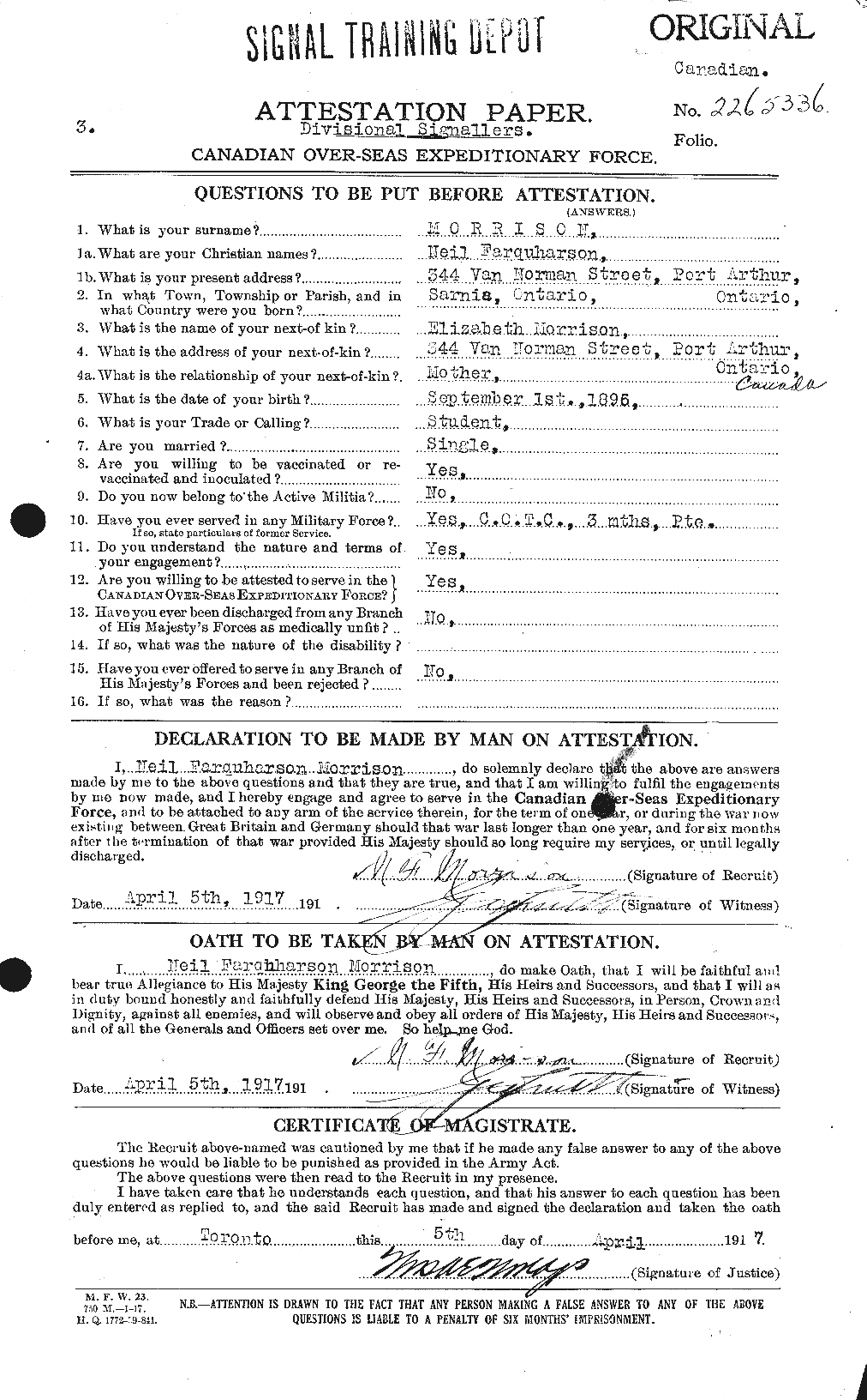 Personnel Records of the First World War - CEF 509028a