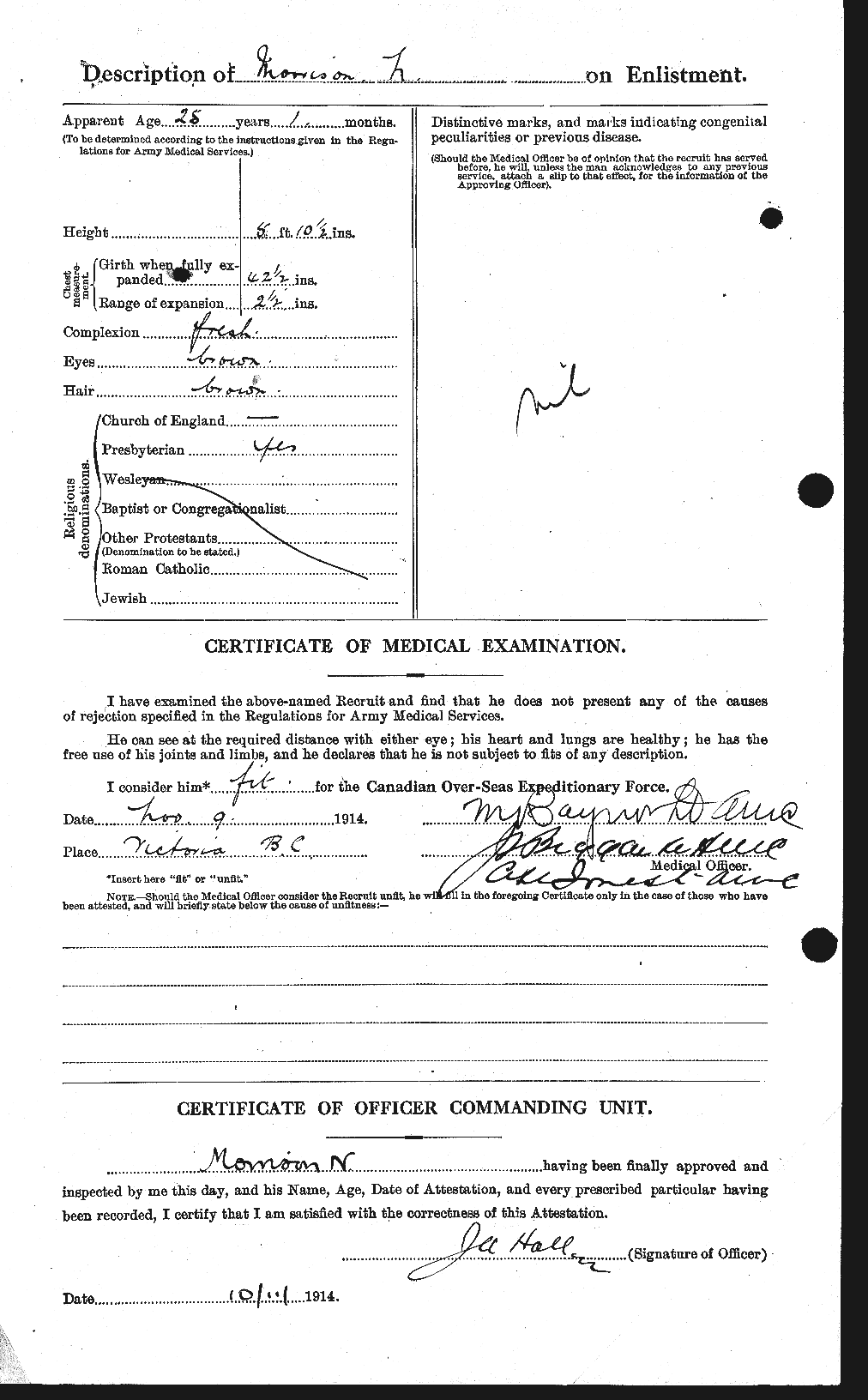Dossiers du Personnel de la Première Guerre mondiale - CEC 509034b