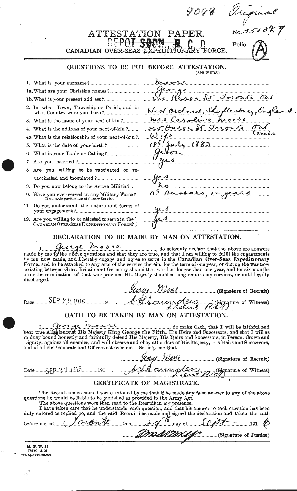 Personnel Records of the First World War - CEF 509401a