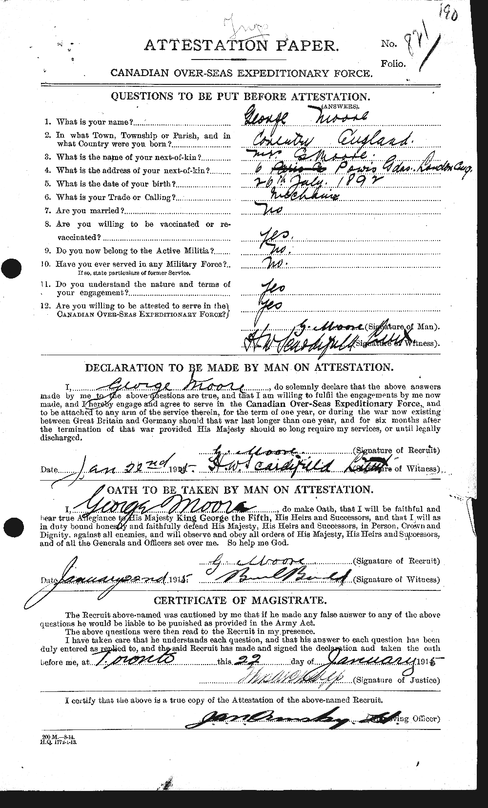 Personnel Records of the First World War - CEF 509406a