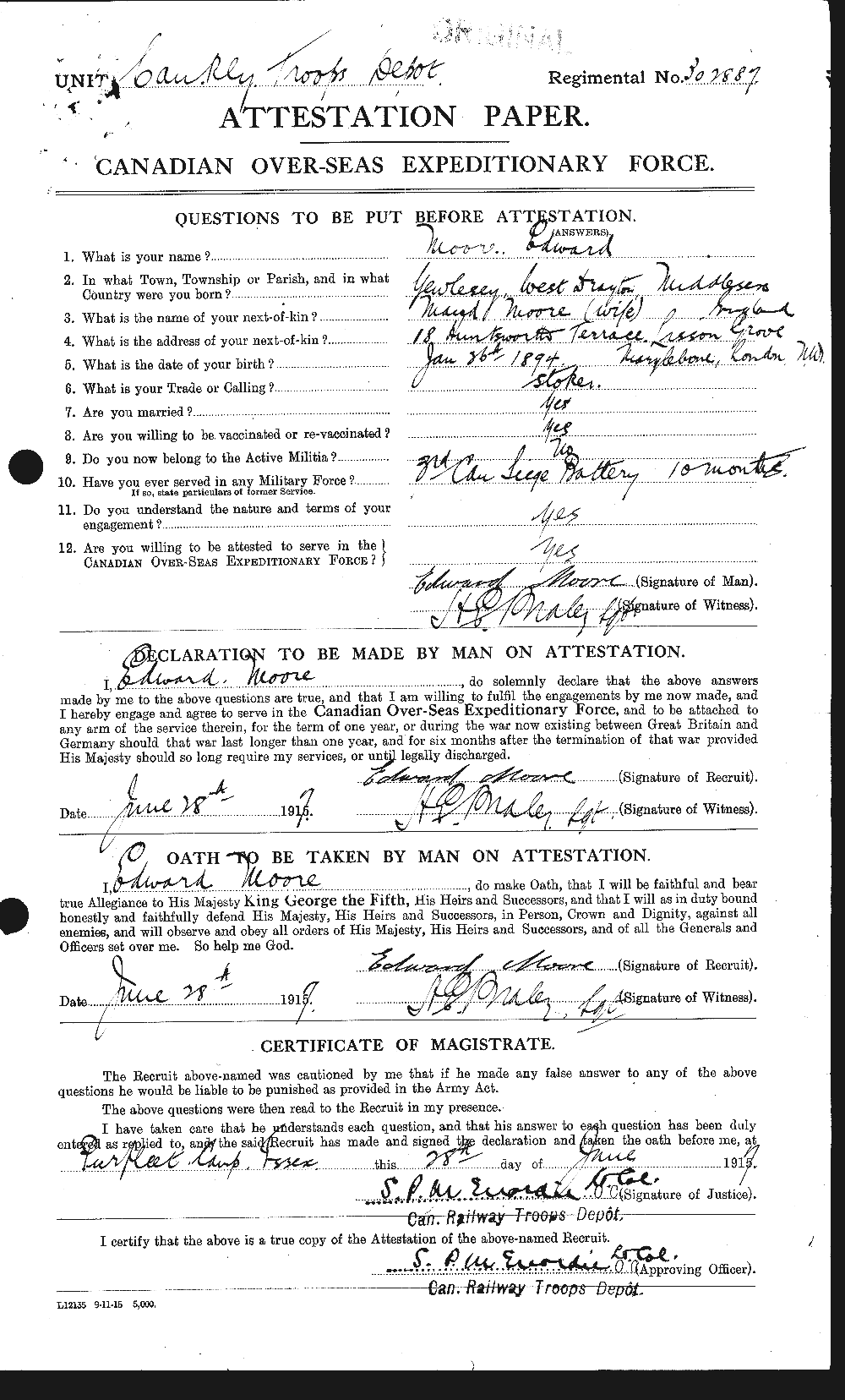 Personnel Records of the First World War - CEF 509422a
