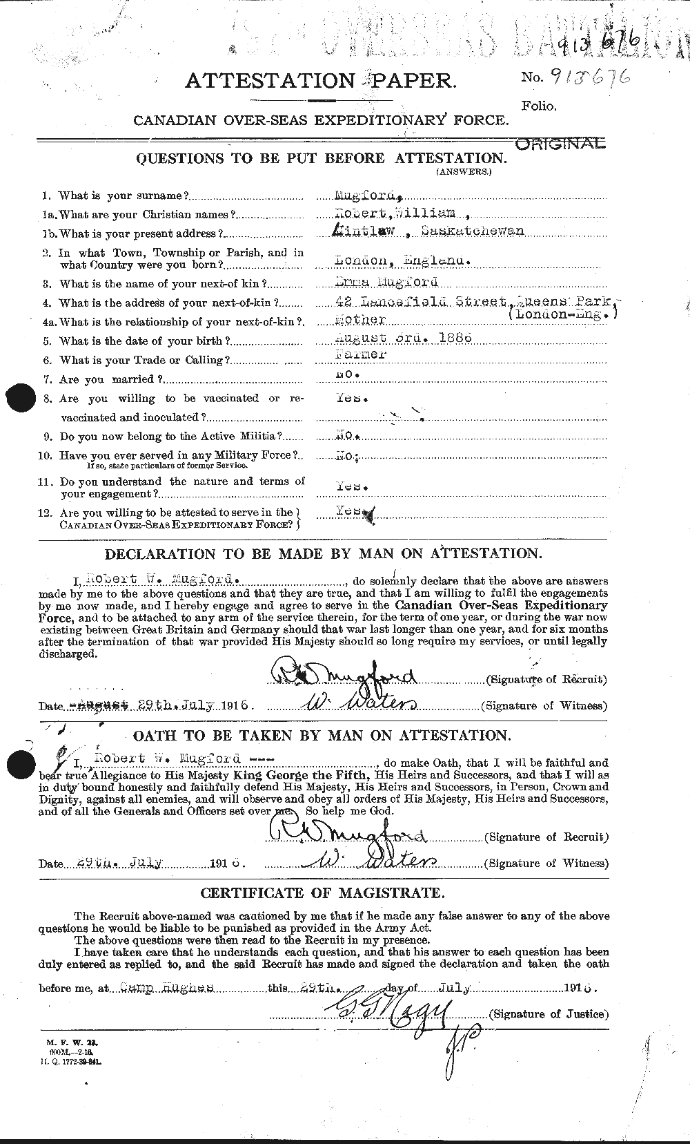 Personnel Records of the First World War - CEF 509462a