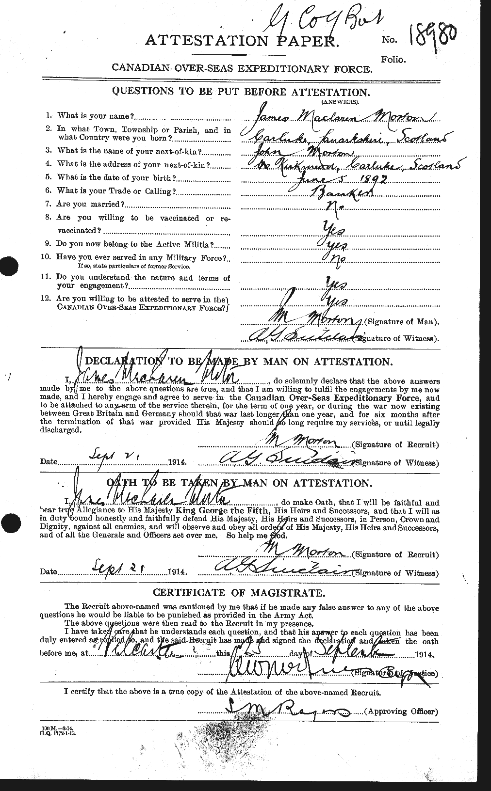 Personnel Records of the First World War - CEF 509900a