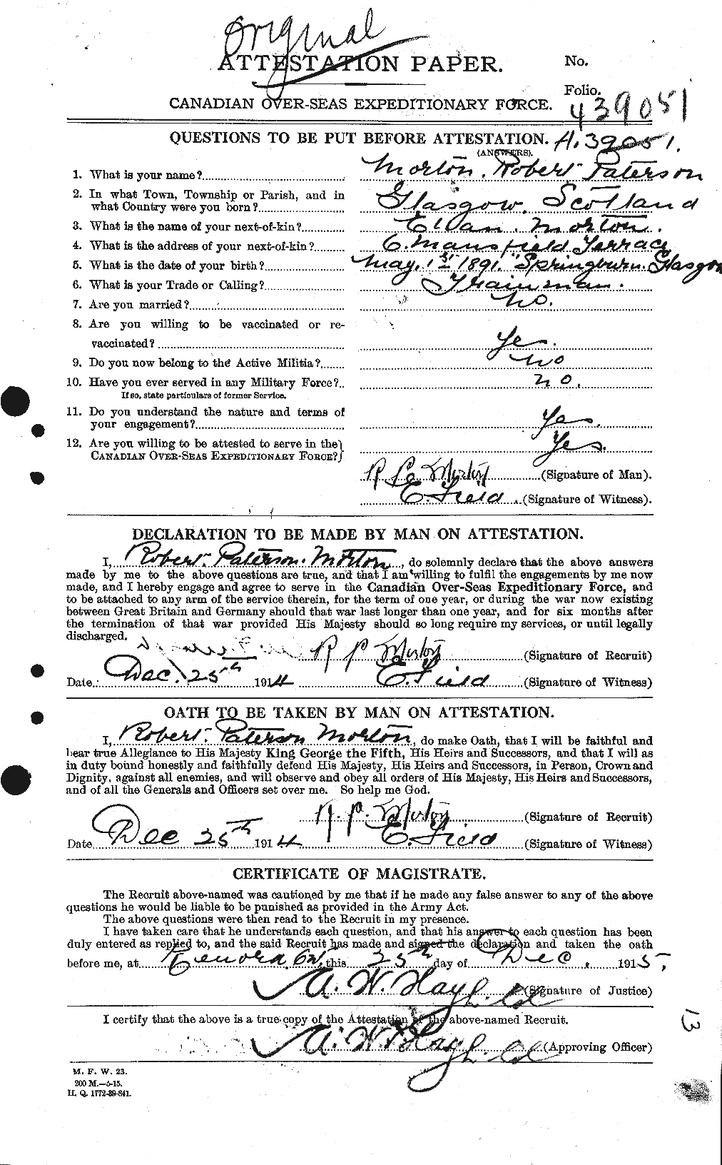 Personnel Records of the First World War - CEF 509970a