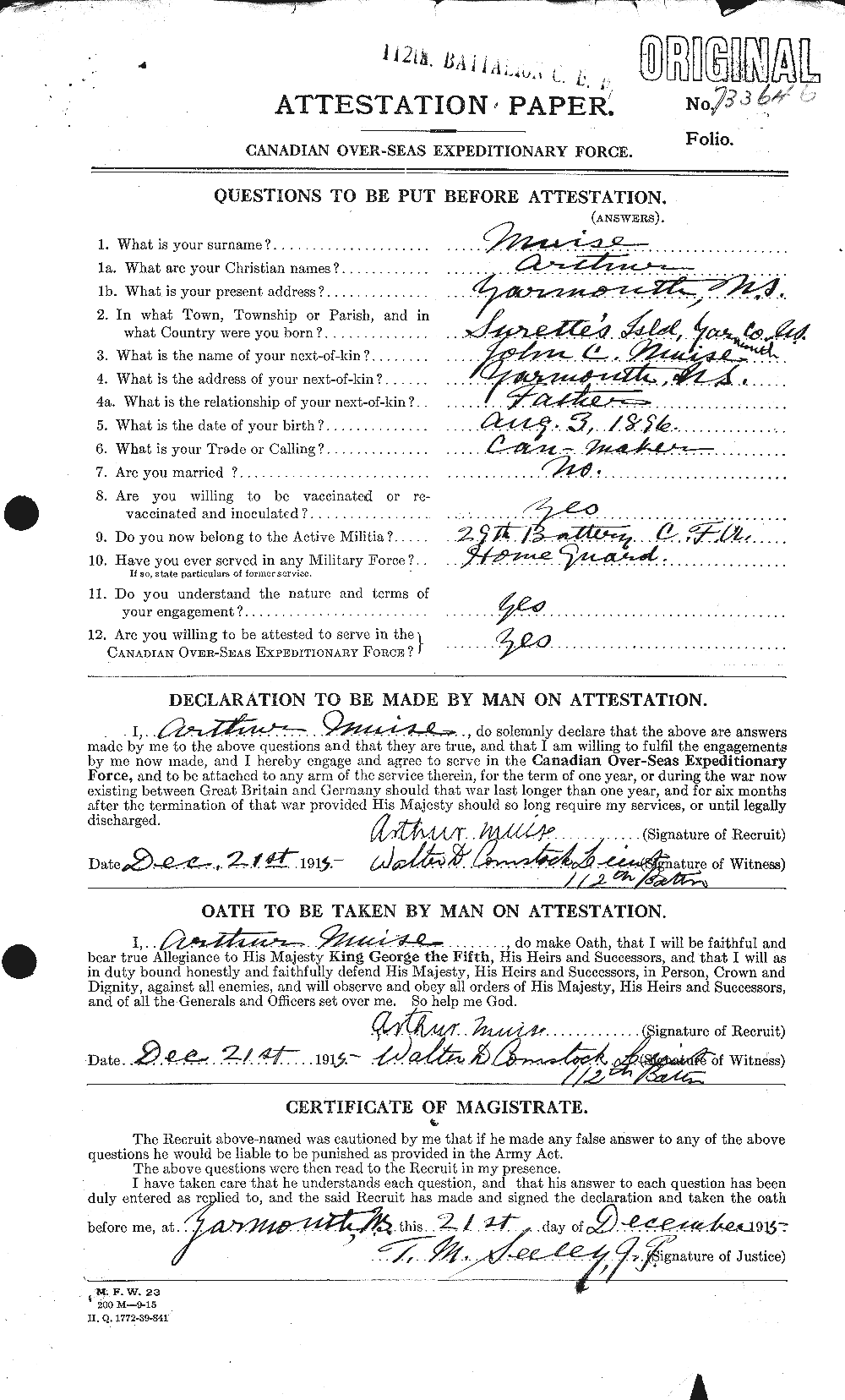 Personnel Records of the First World War - CEF 511349a