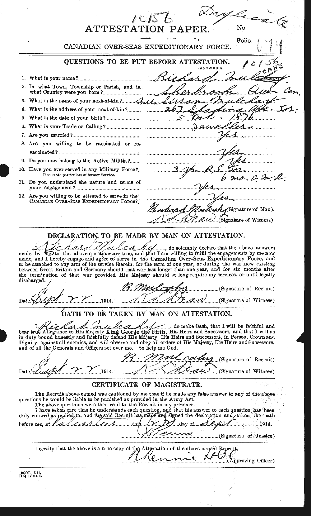 Personnel Records of the First World War - CEF 511449a