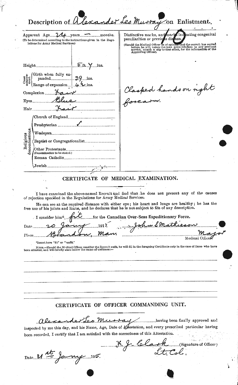 Dossiers du Personnel de la Première Guerre mondiale - CEC 512430b