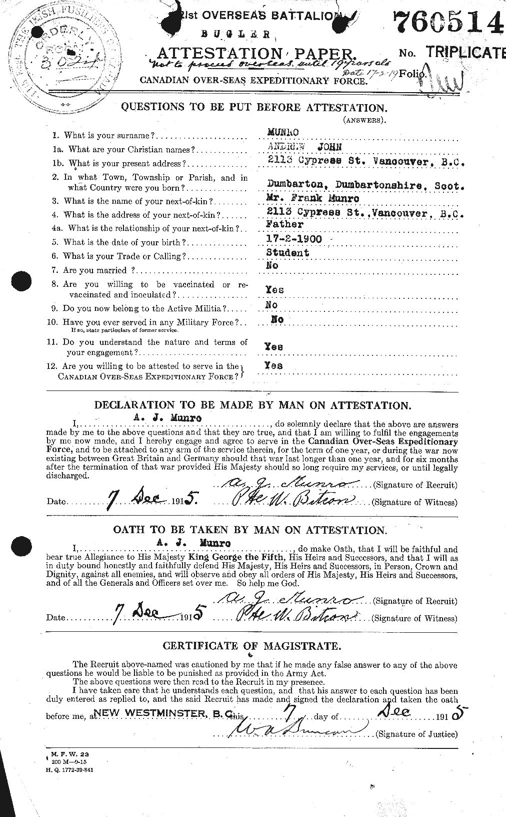 Personnel Records of the First World War - CEF 513749a