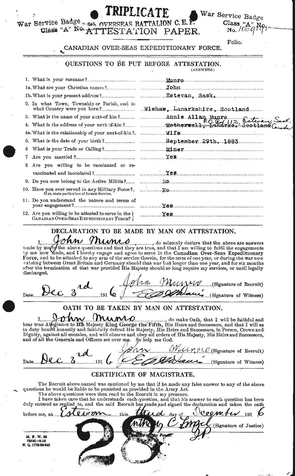 Personnel Records of the First World War - CEF 513931a