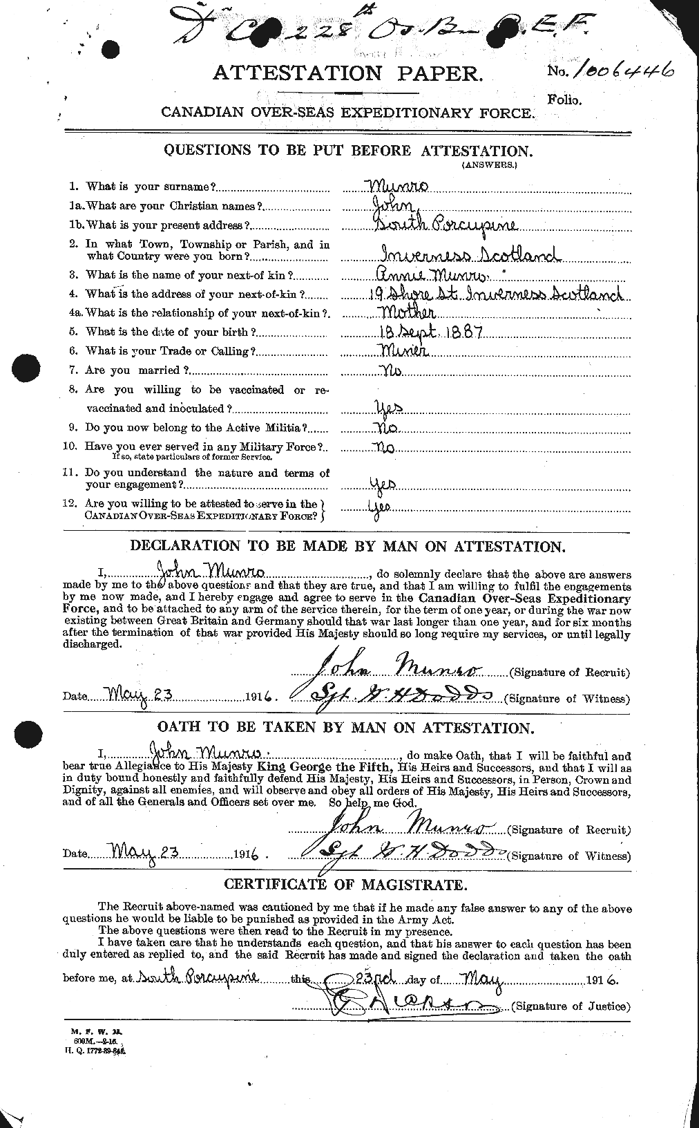 Personnel Records of the First World War - CEF 513944a