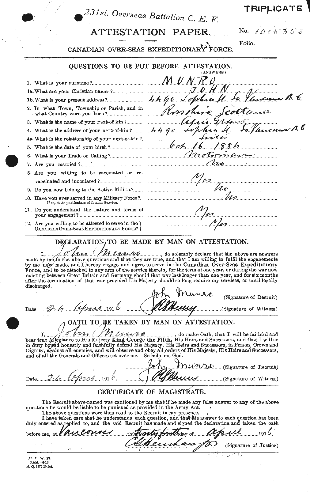 Personnel Records of the First World War - CEF 513946a