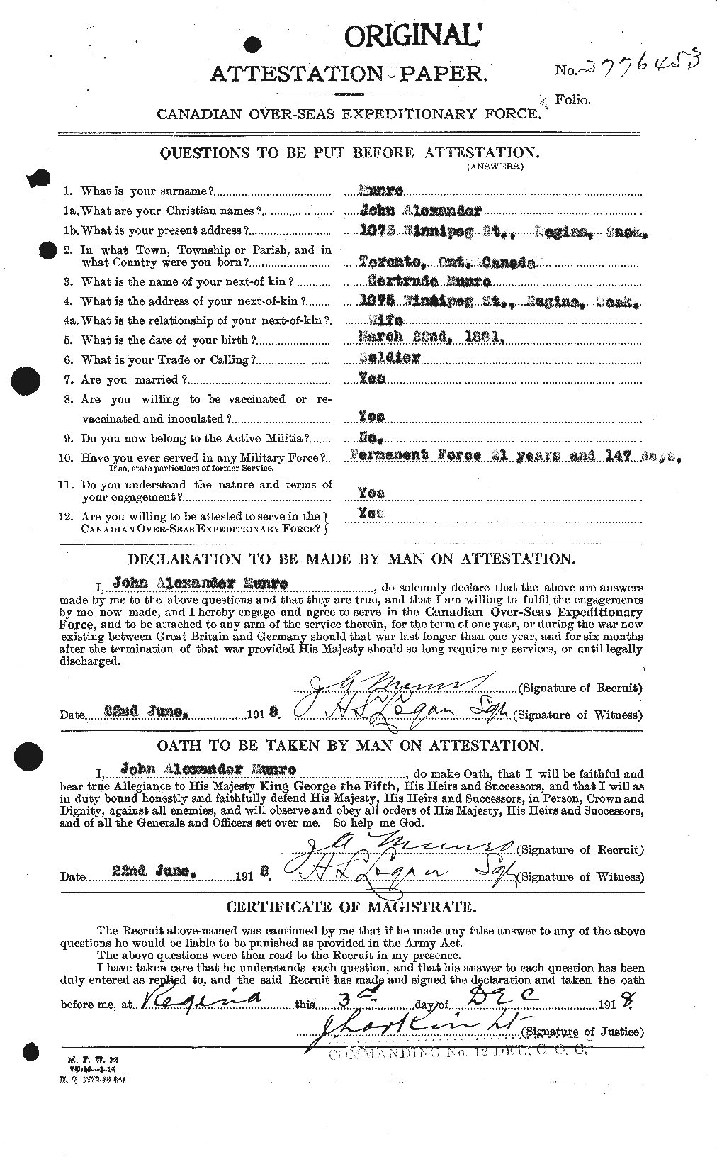 Personnel Records of the First World War - CEF 513950a