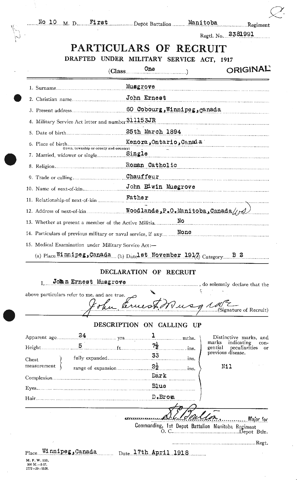 Personnel Records of the First World War - CEF 514964a