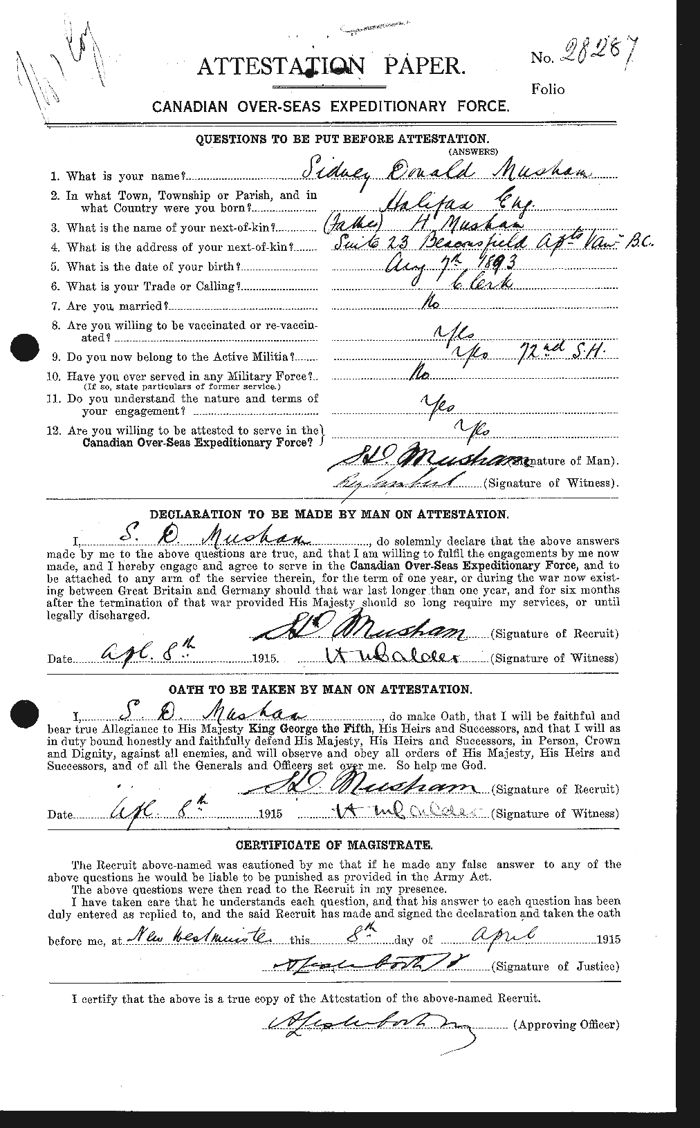 Personnel Records of the First World War - CEF 514977a