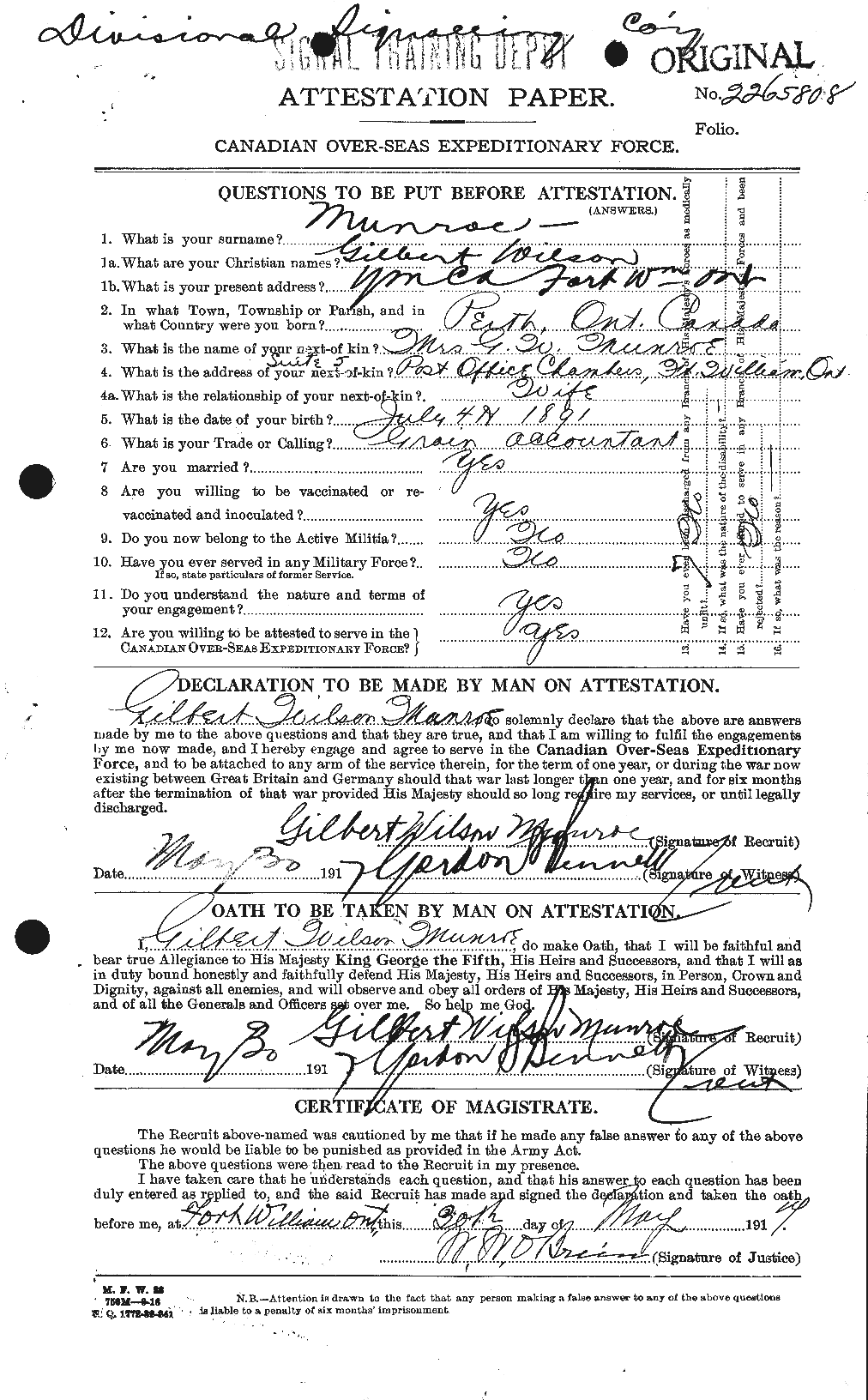 Personnel Records of the First World War - CEF 515515a