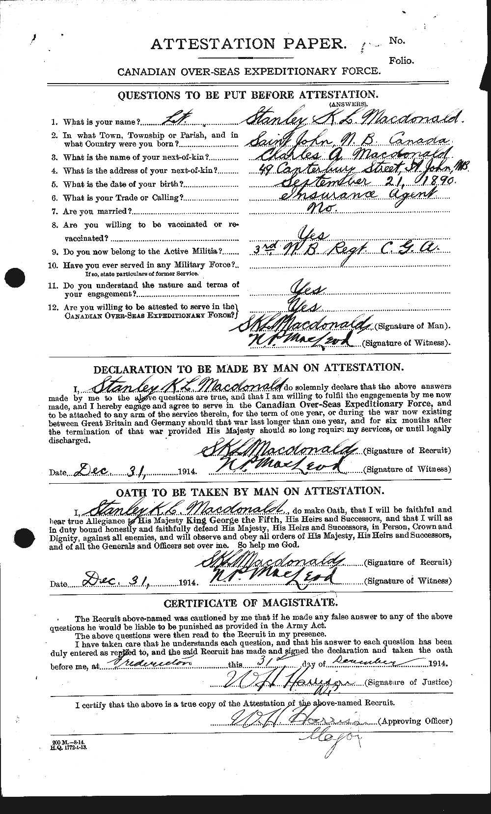 Personnel Records of the First World War - CEF 515911a