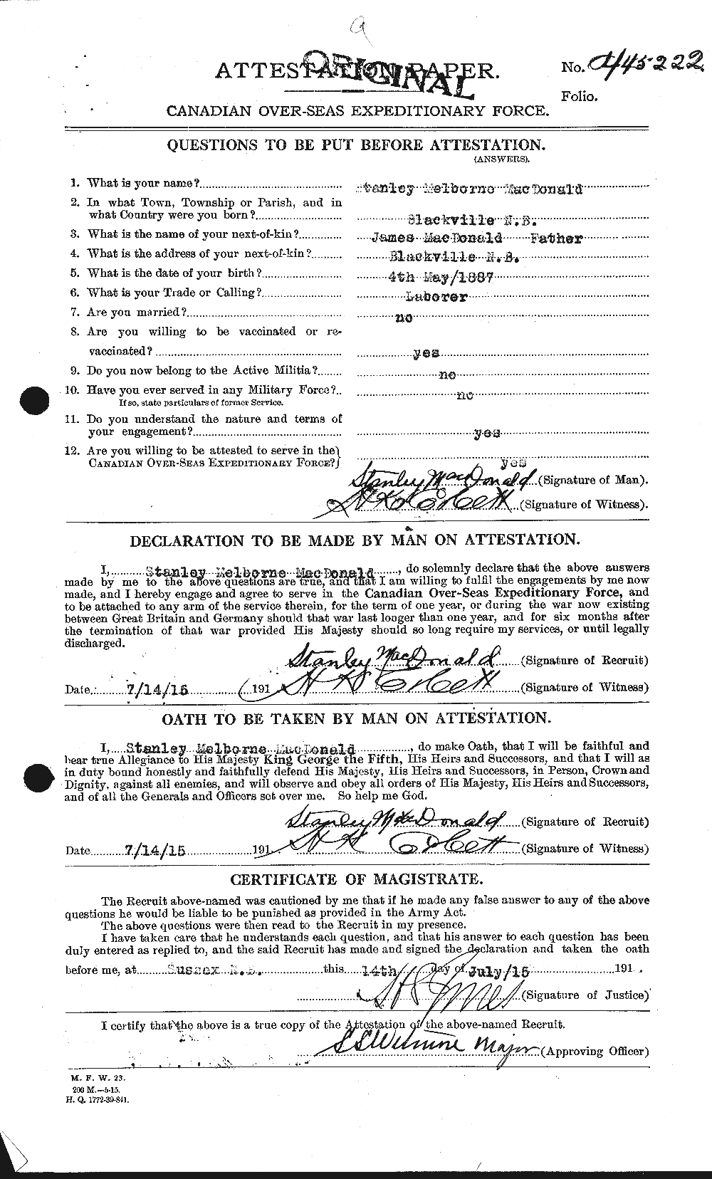 Personnel Records of the First World War - CEF 515913a