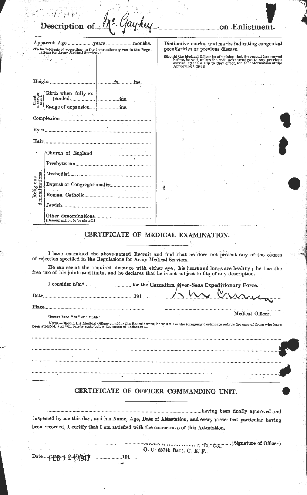 Personnel Records of the First World War - CEF 517064b
