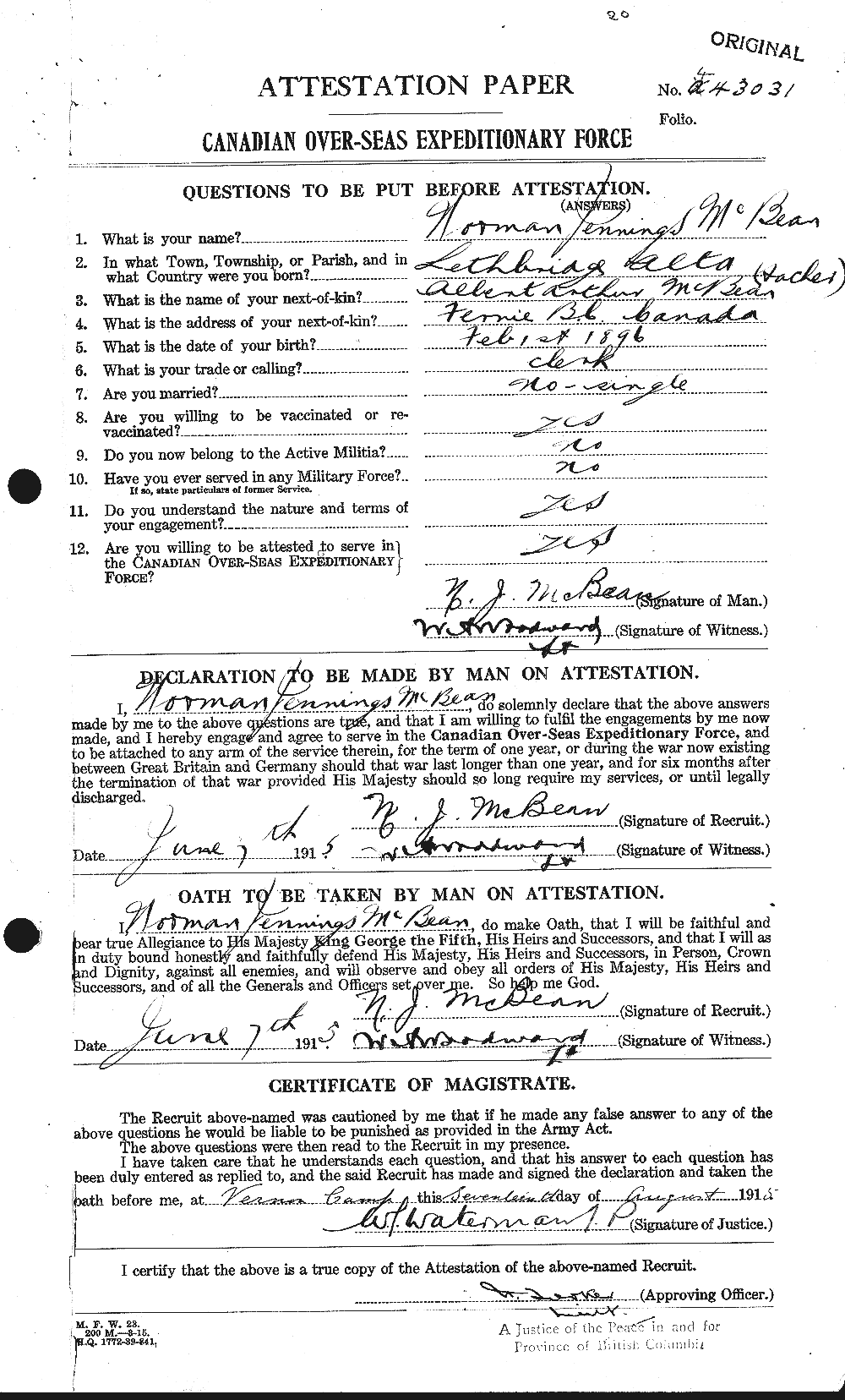 Personnel Records of the First World War - CEF 517349a