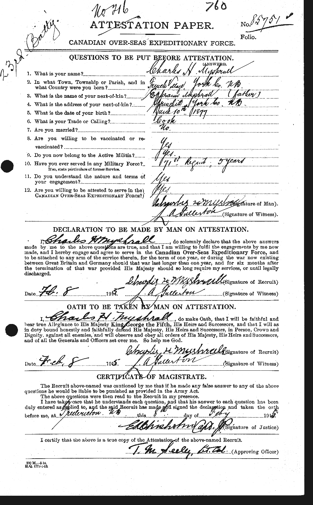 Personnel Records of the First World War - CEF 518051a
