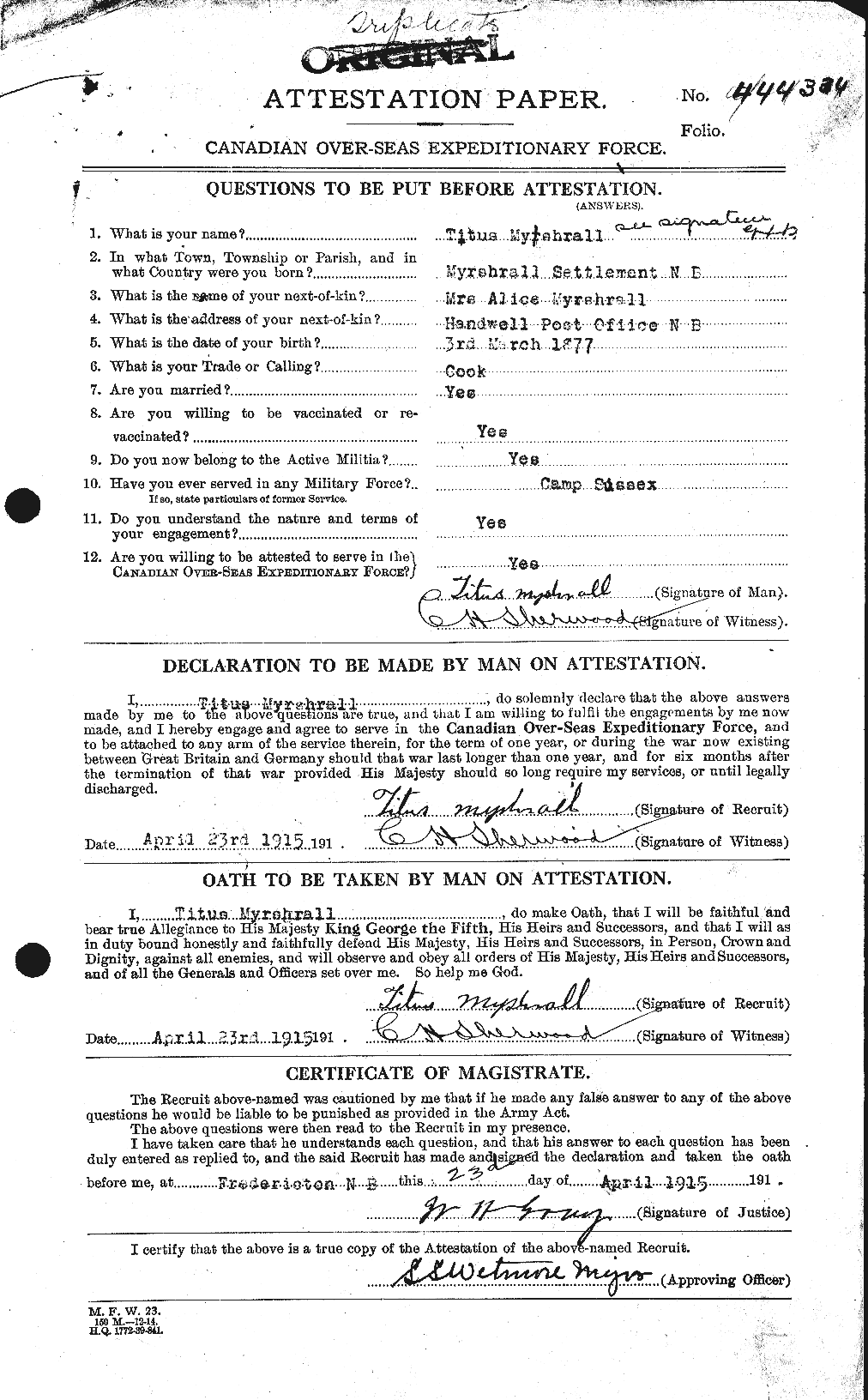 Personnel Records of the First World War - CEF 518055a