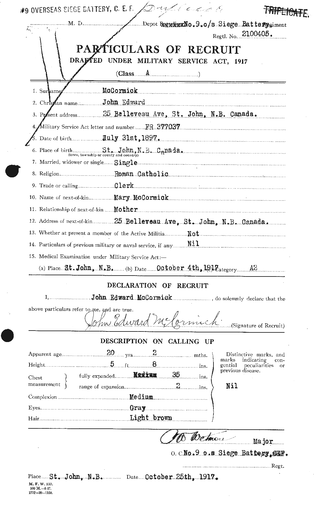Personnel Records of the First World War - CEF 518072a