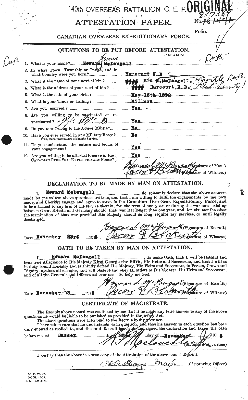 Personnel Records of the First World War - CEF 518157a