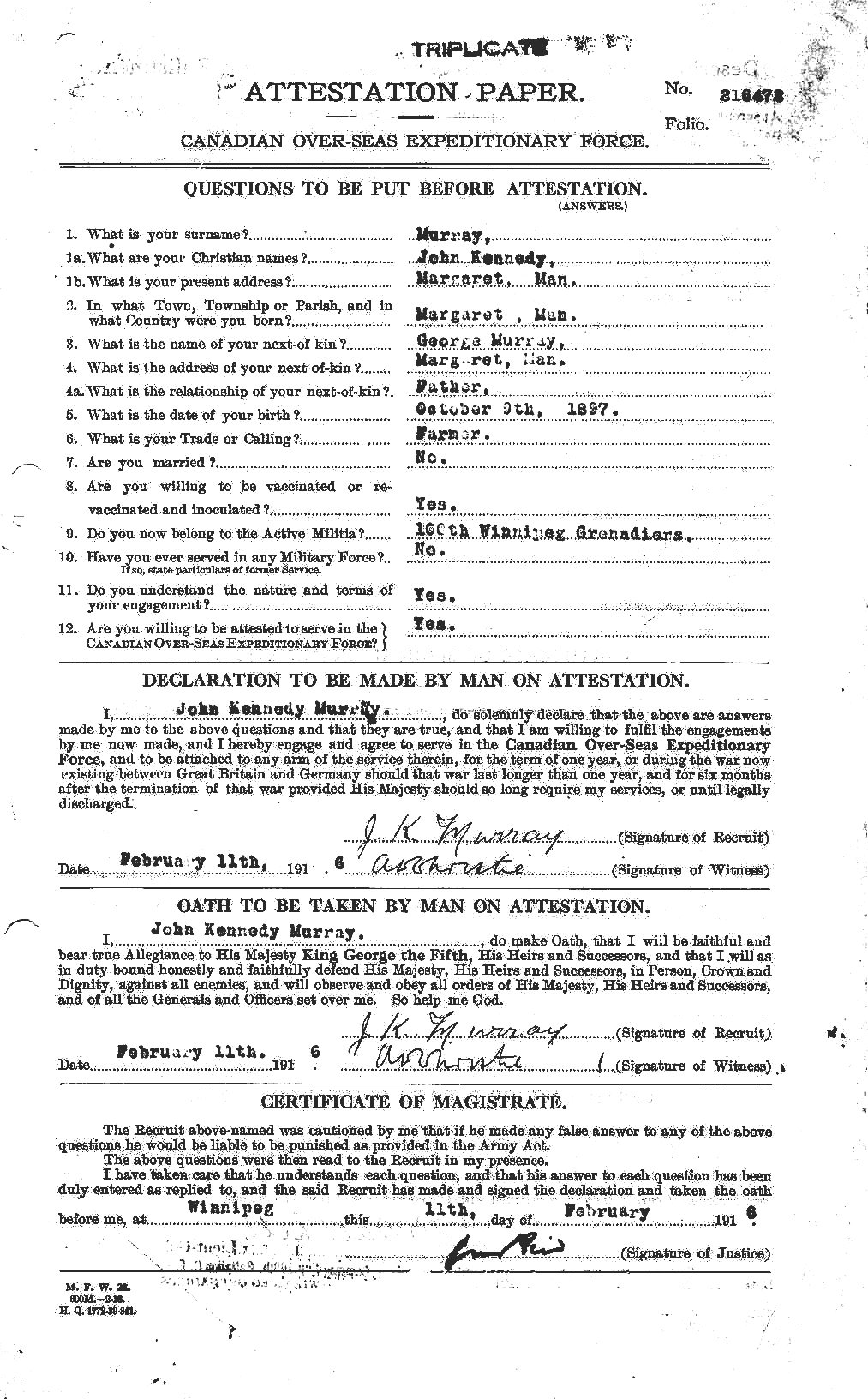 Personnel Records of the First World War - CEF 518608a