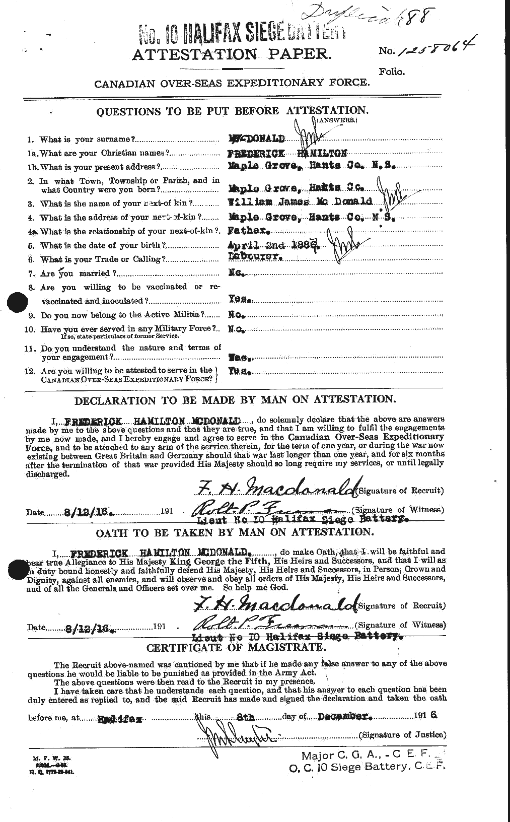 Personnel Records of the First World War - CEF 518722a