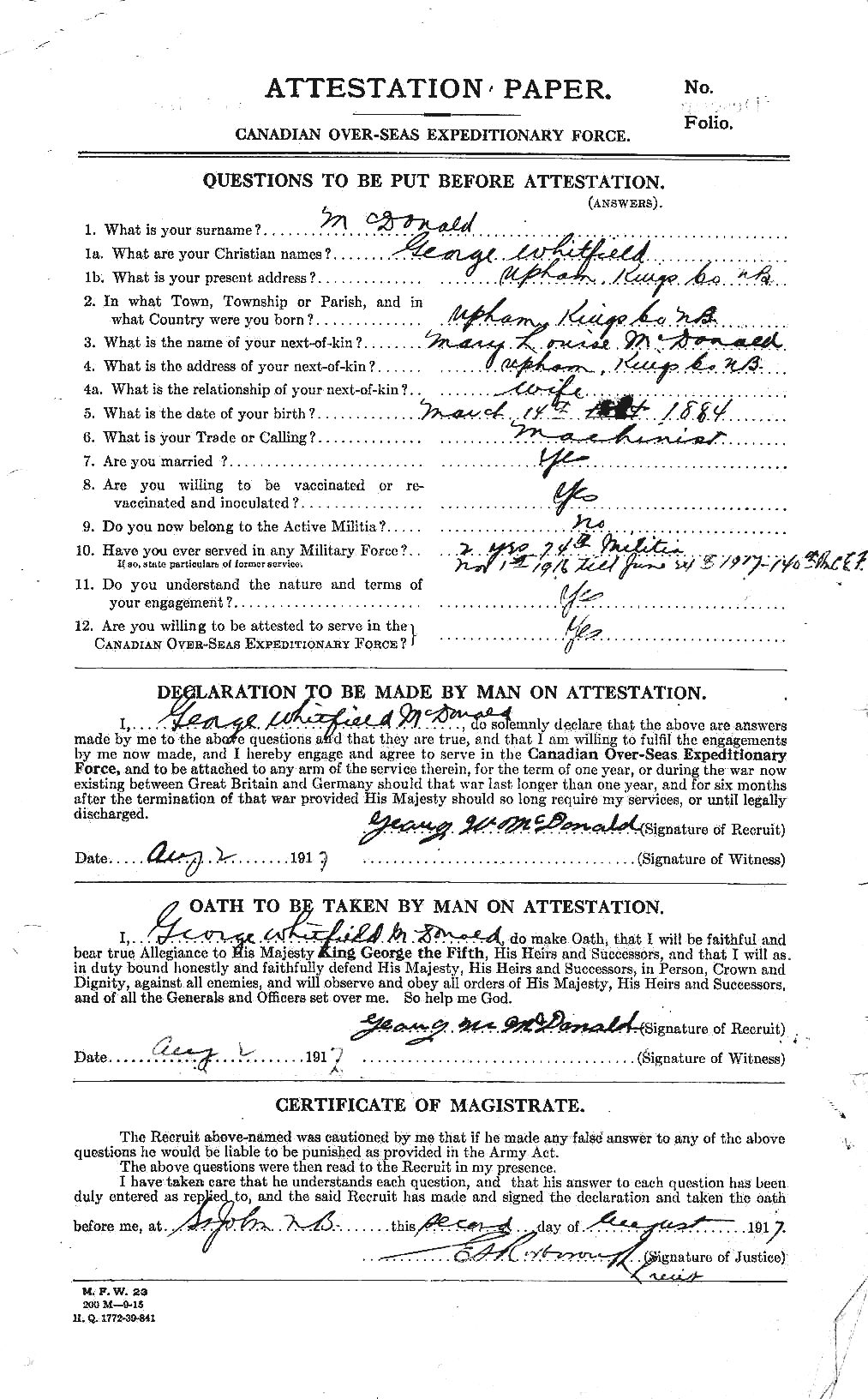 Personnel Records of the First World War - CEF 518867a