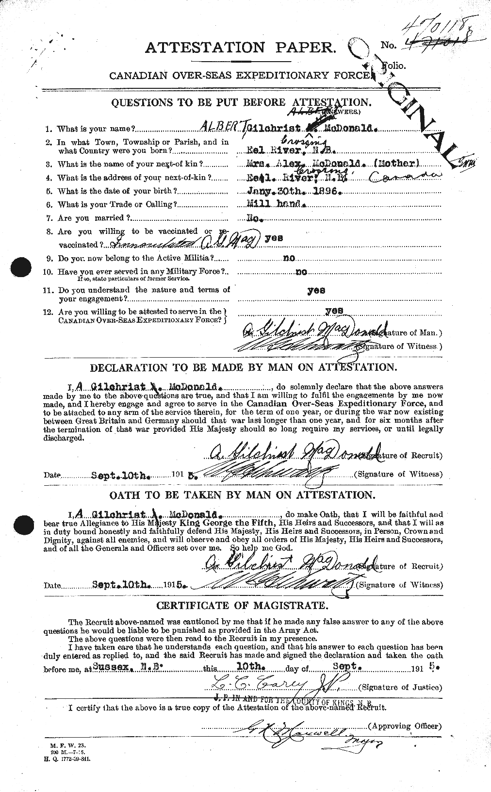 Personnel Records of the First World War - CEF 519263a