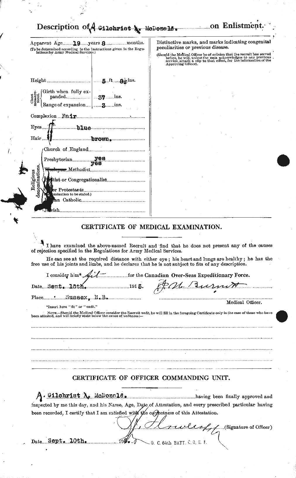 Personnel Records of the First World War - CEF 519263b