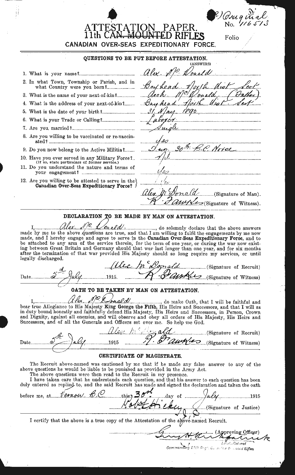 Personnel Records of the First World War - CEF 519289a