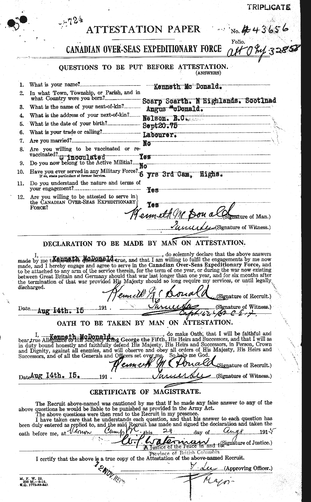 Personnel Records of the First World War - CEF 519713a