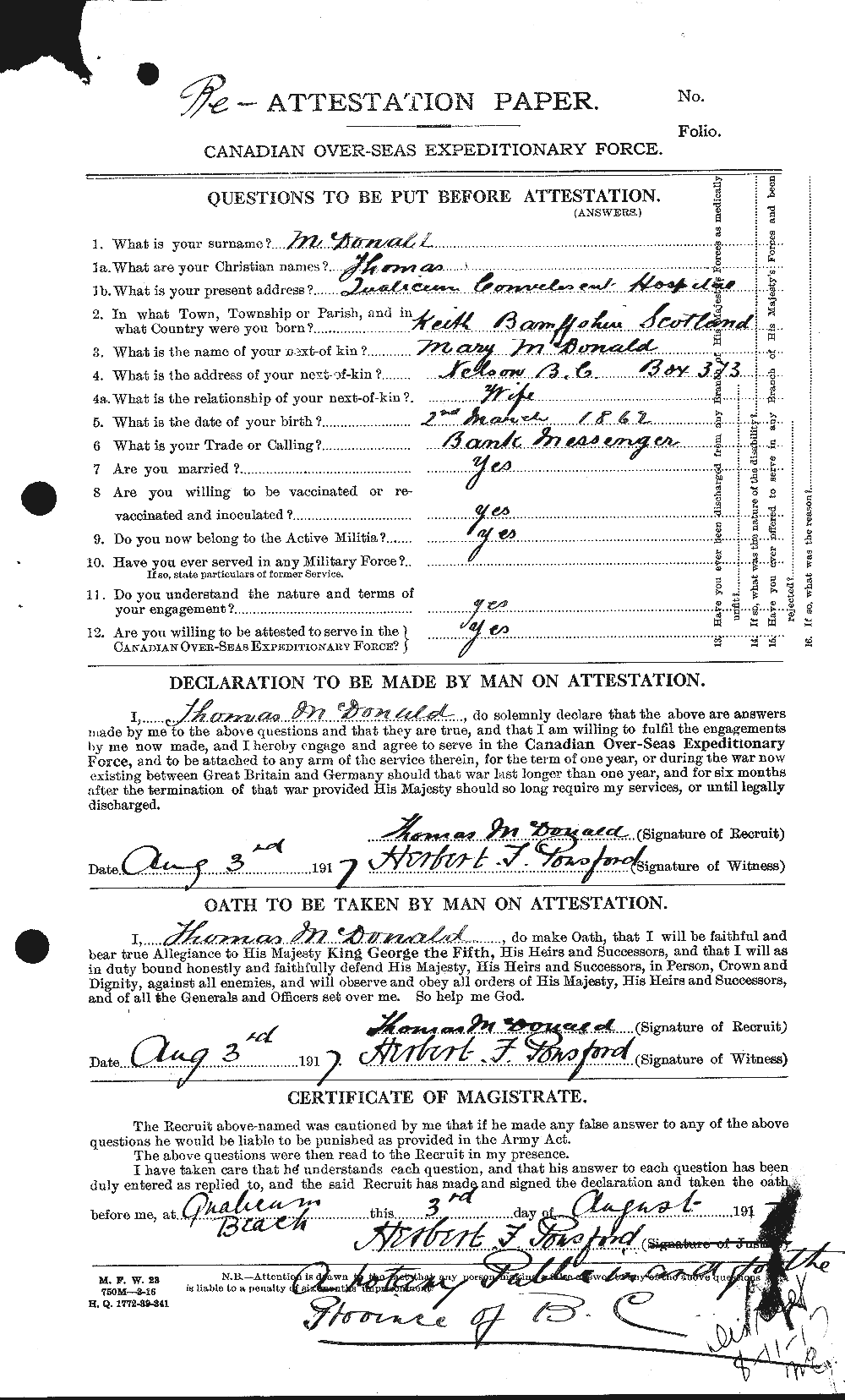 Personnel Records of the First World War - CEF 519813a