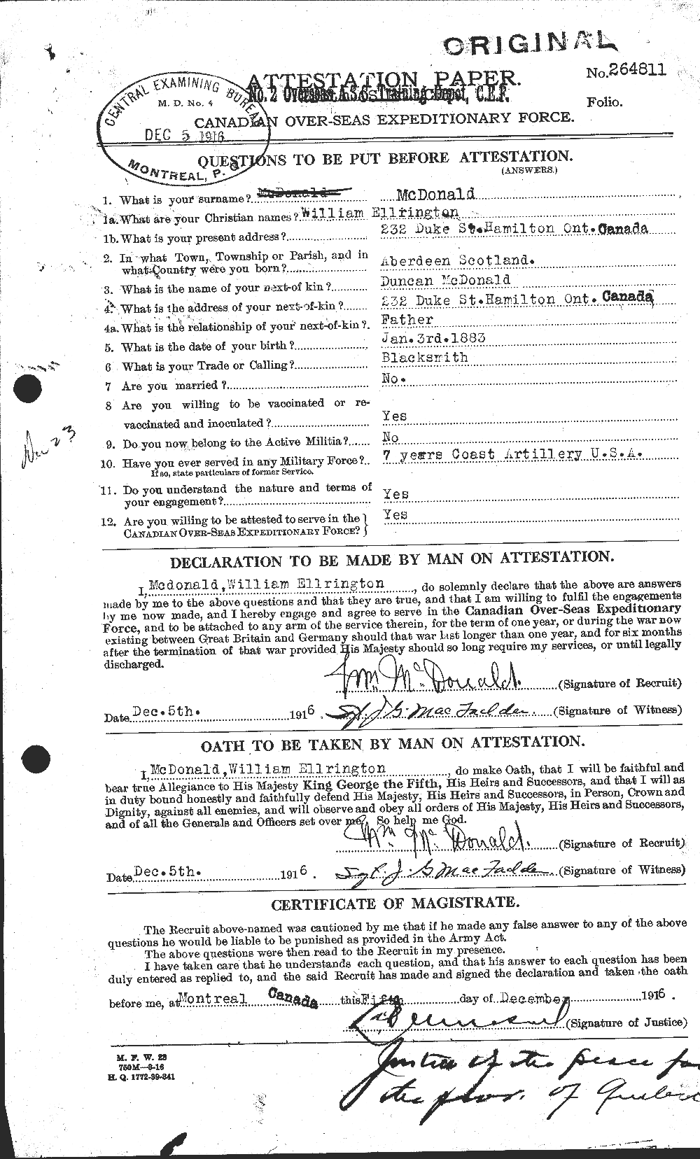 Personnel Records of the First World War - CEF 520117a