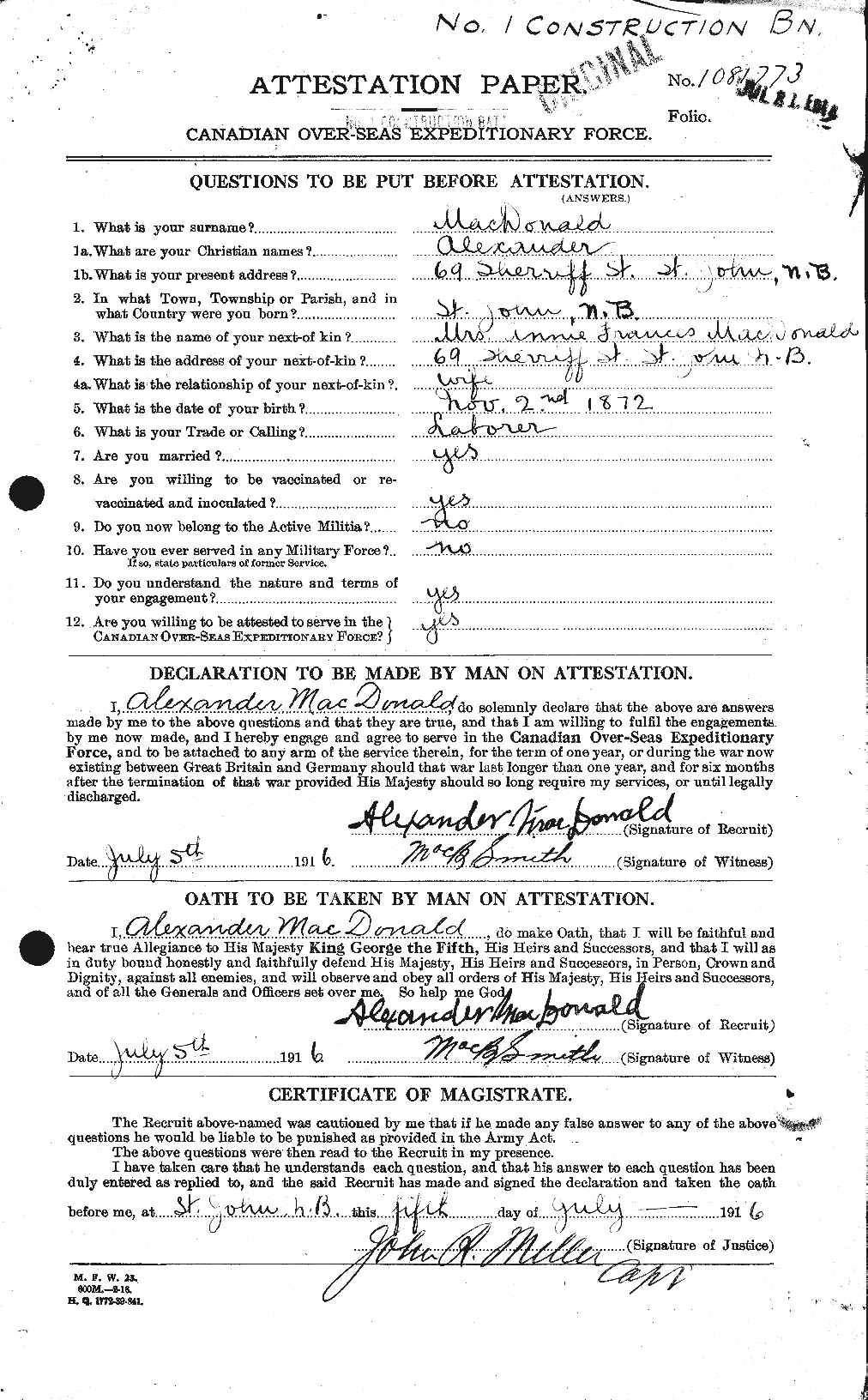 Personnel Records of the First World War - CEF 520204a