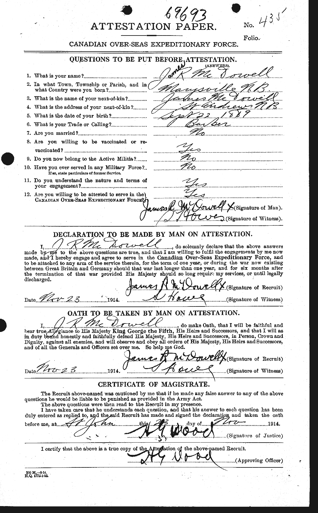 Personnel Records of the First World War - CEF 520649a
