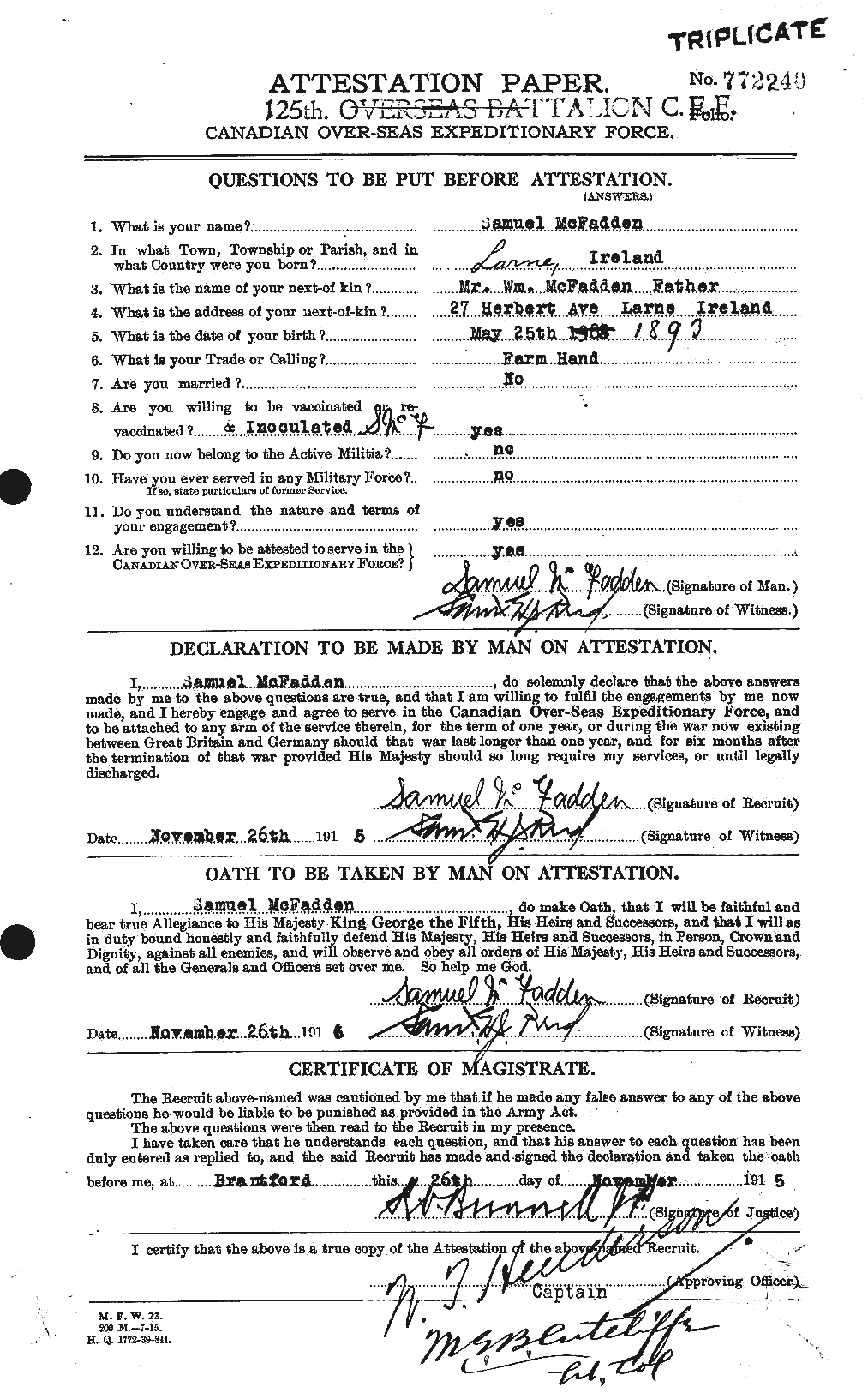 Personnel Records of the First World War - CEF 521101a