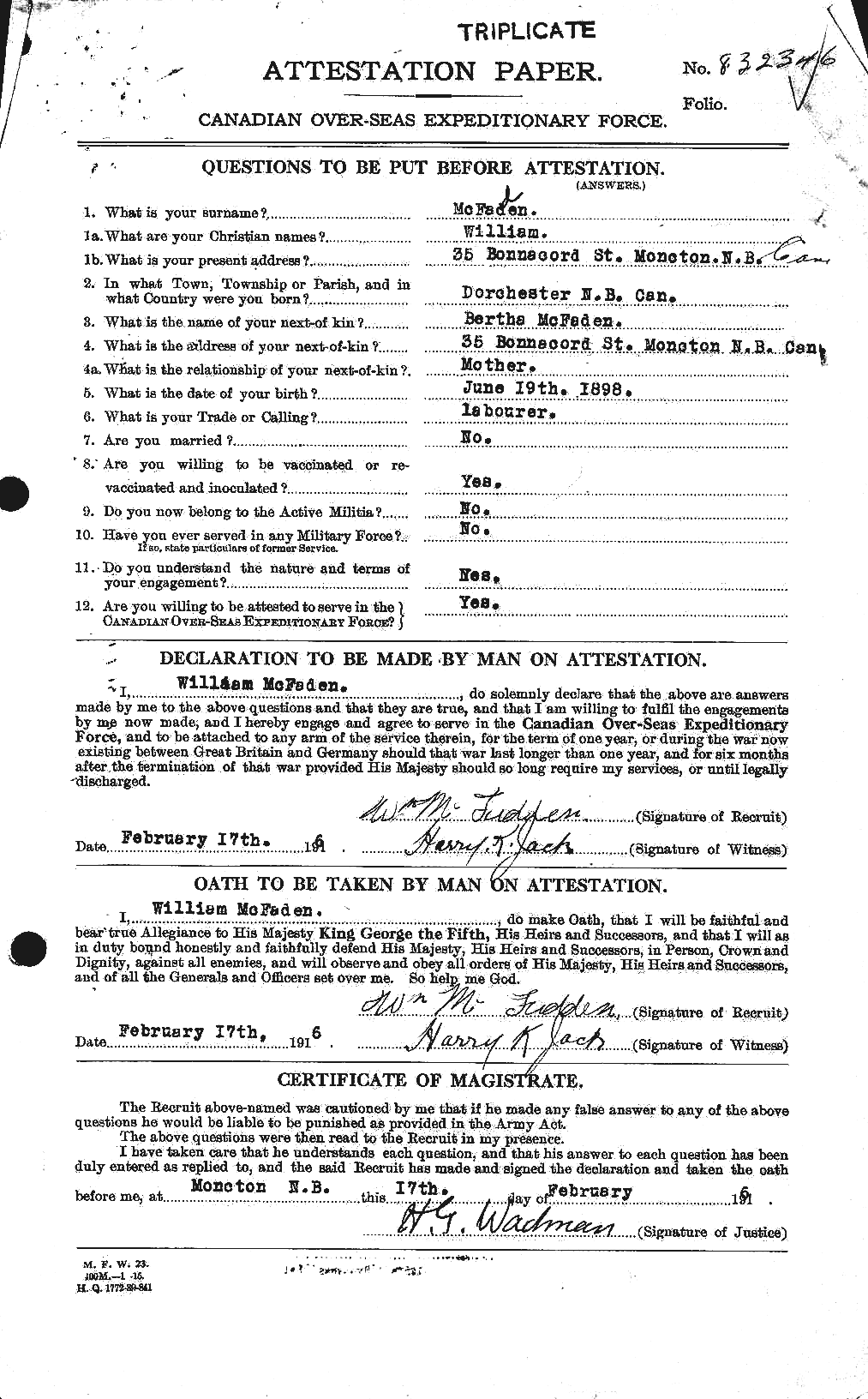 Personnel Records of the First World War - CEF 521117a
