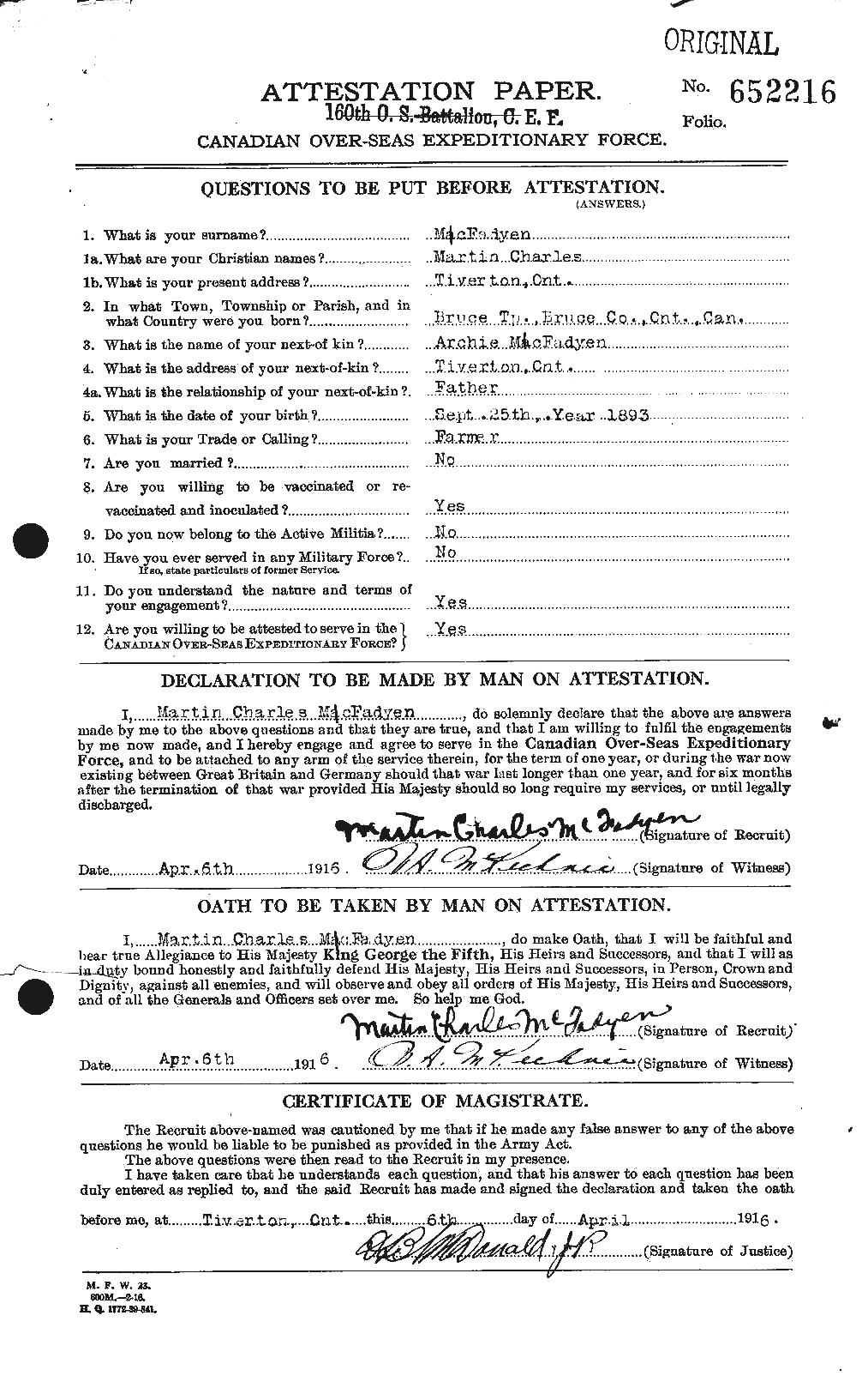 Personnel Records of the First World War - CEF 521199a