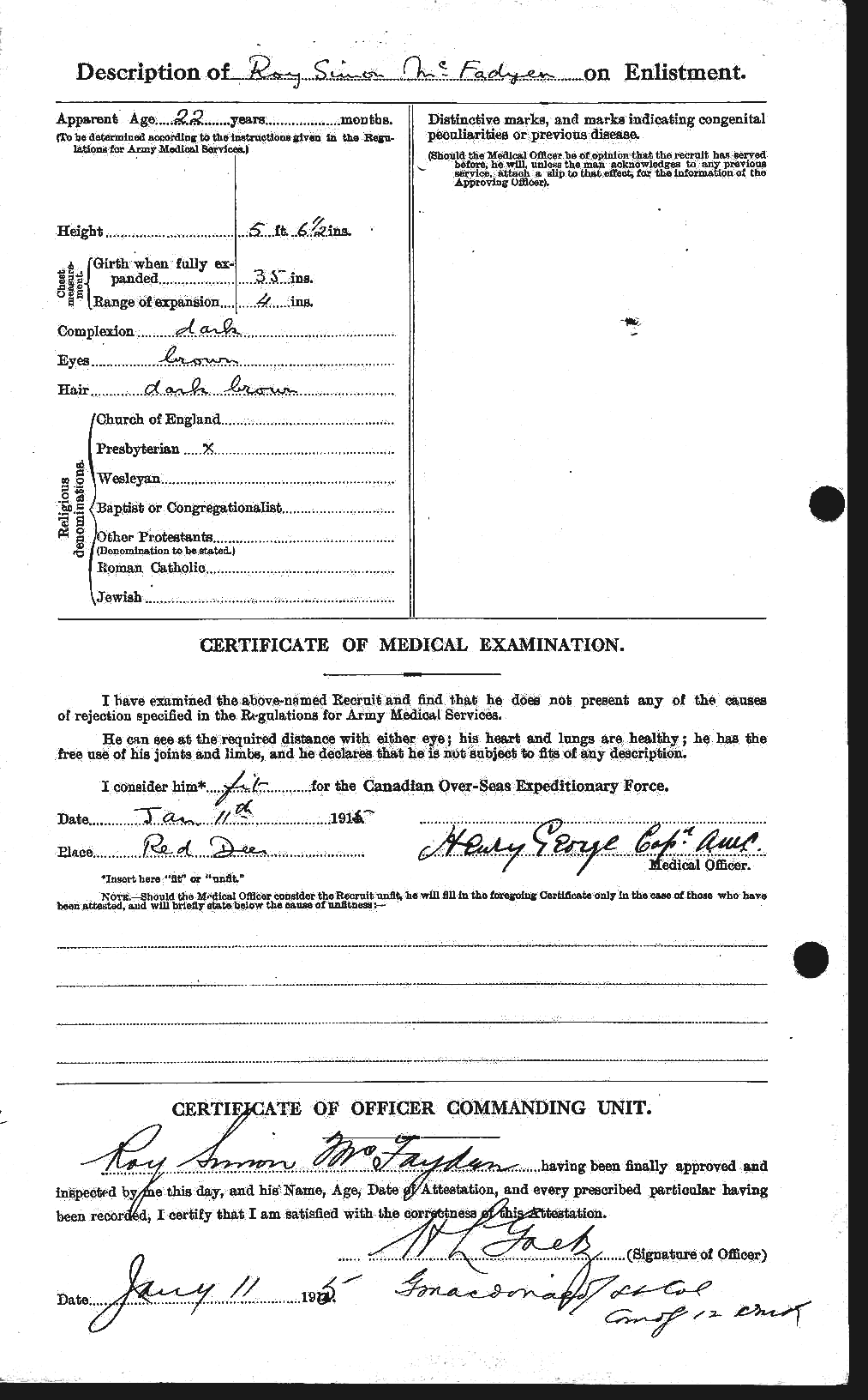 Dossiers du Personnel de la Première Guerre mondiale - CEC 521214b