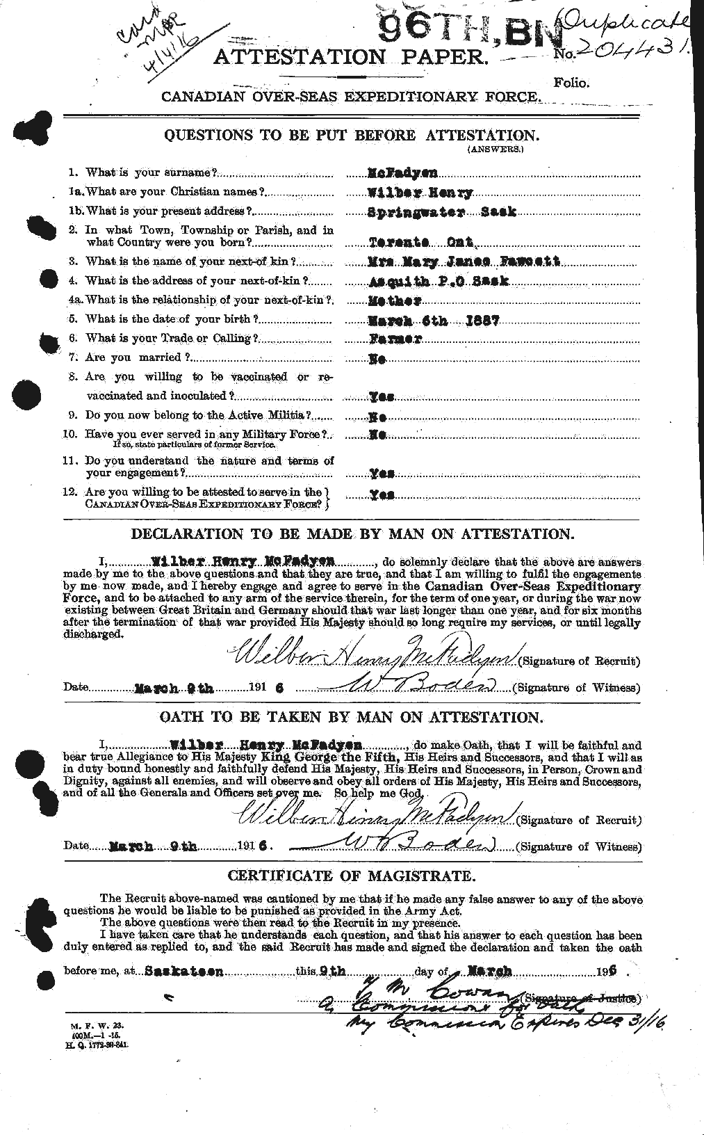 Personnel Records of the First World War - CEF 521219a