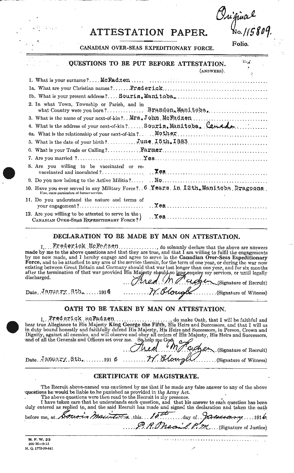 Personnel Records of the First World War - CEF 521230a