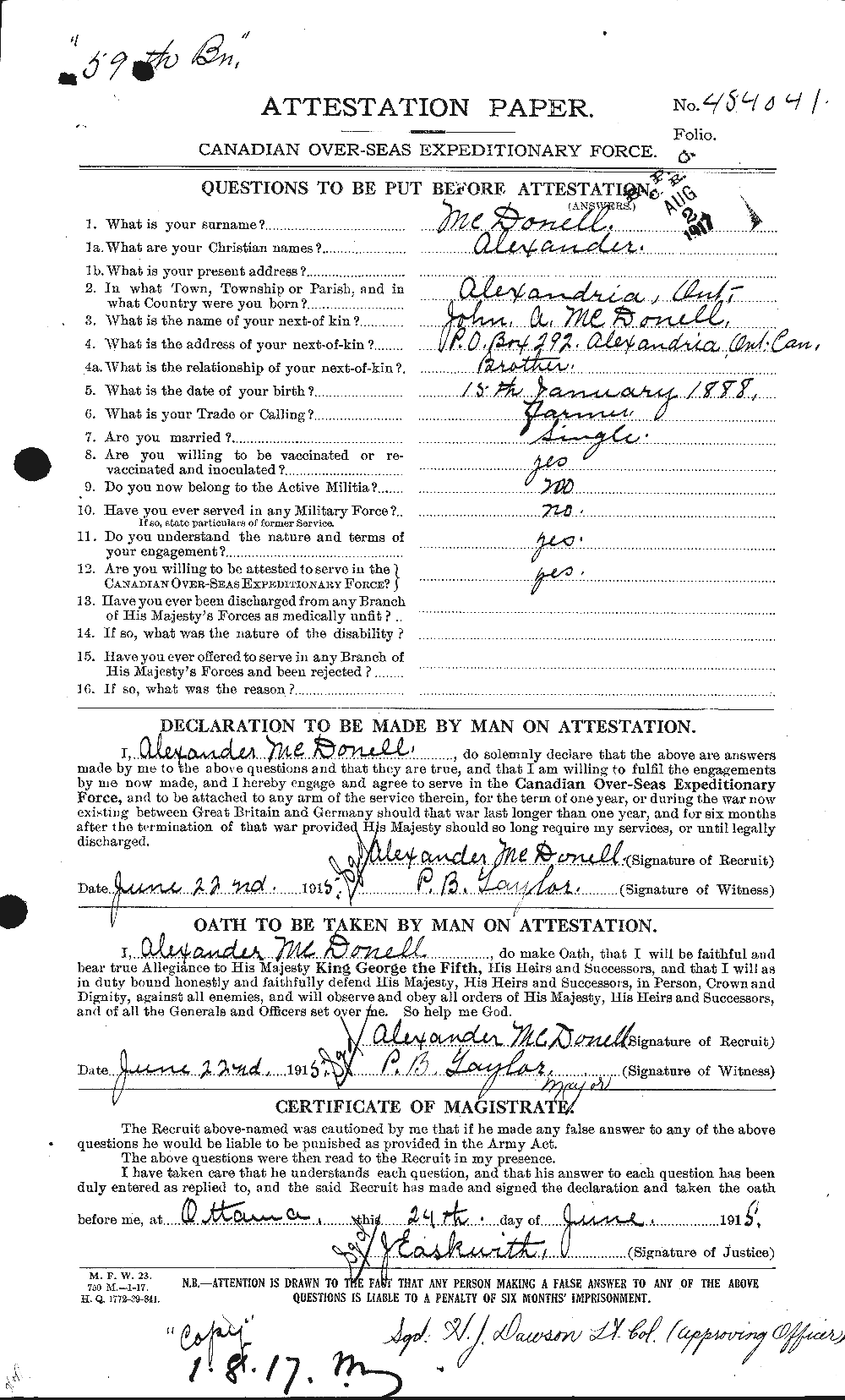 Personnel Records of the First World War - CEF 521382a