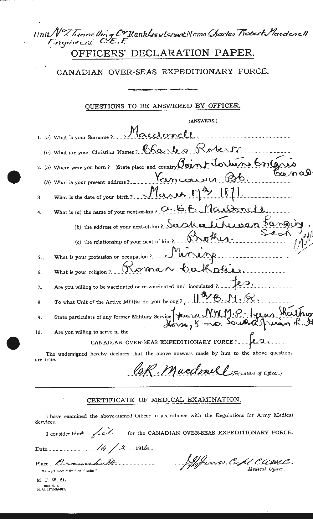Personnel Records of the First World War - CEF 521410a
