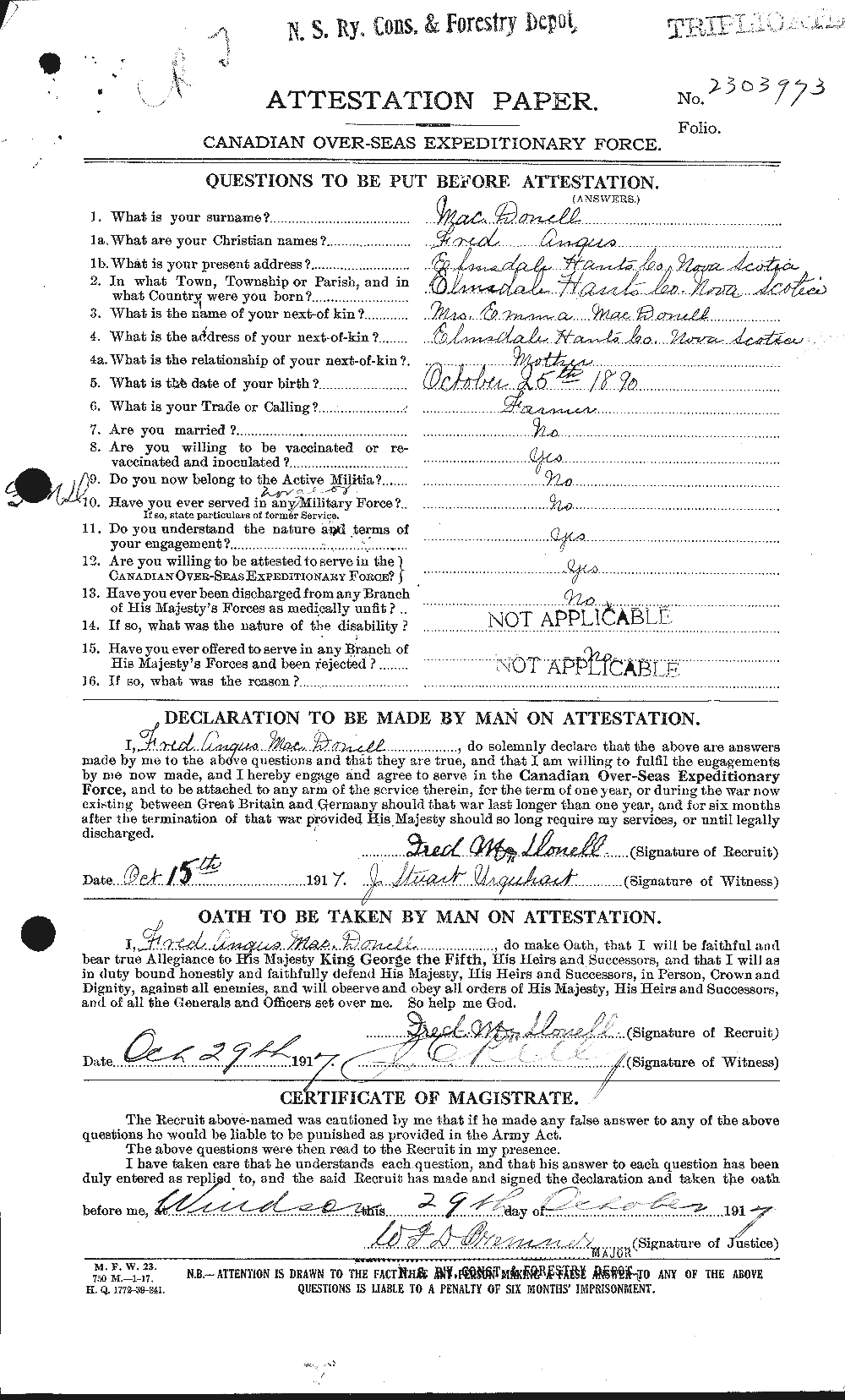 Personnel Records of the First World War - CEF 521436a