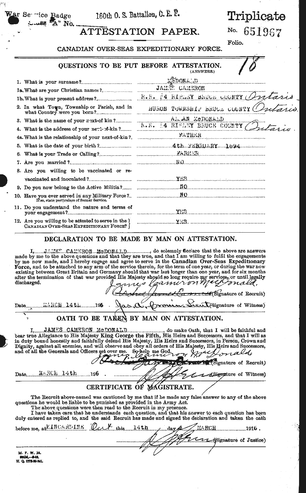 Personnel Records of the First World War - CEF 521653a